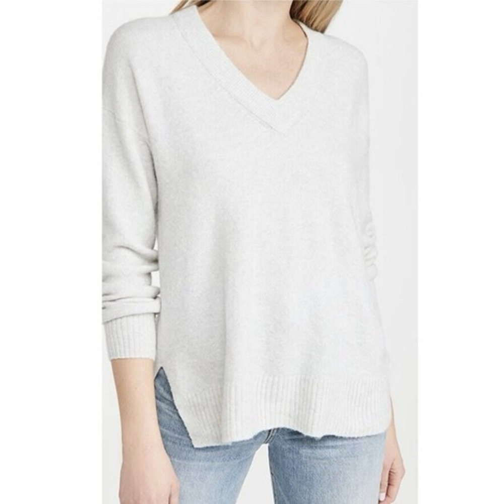 Madewell | Bartlett V-Neck Pullover Sweater Light Grey XS Merino Wool Alpaca